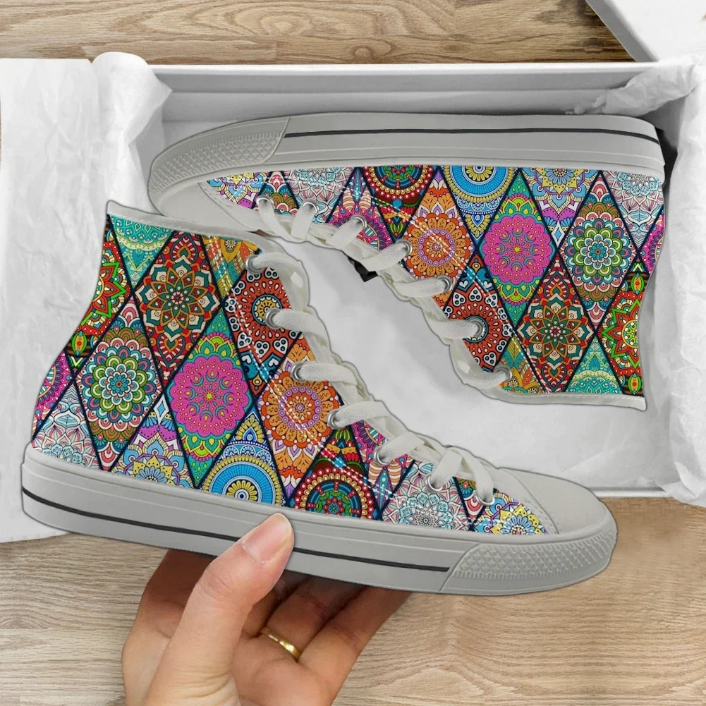 Men'S Shoes Top Brands - Merk hoge canvas schoenen Bohemia Mandala