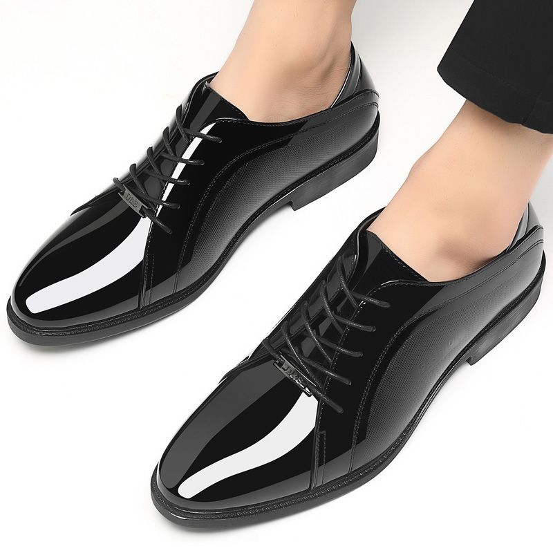Men Shoes On Clearance - Heldere bovenste zwarte sociale schoen heren